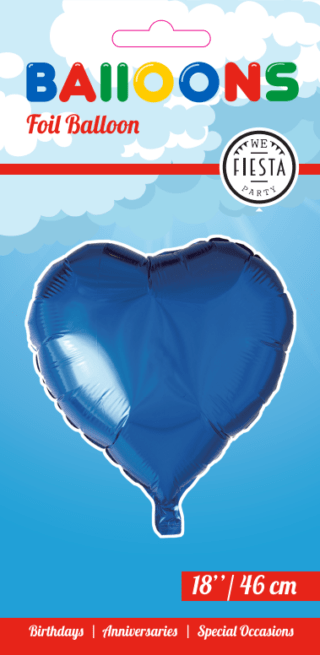 Helium Ballon Hart - Blauw - 46 cm