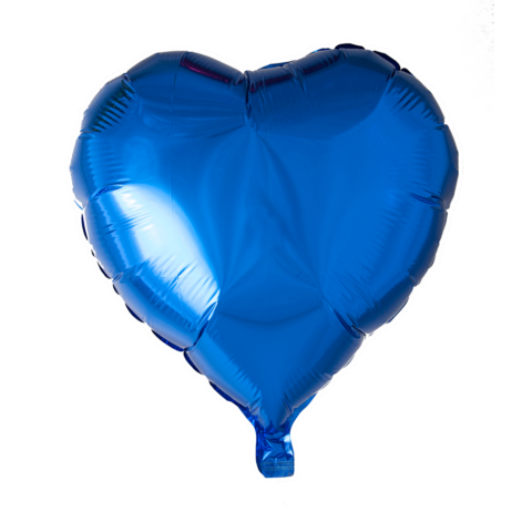 Helium Ballon Hart Blauw - Gevuld Met Helium - 45 cm