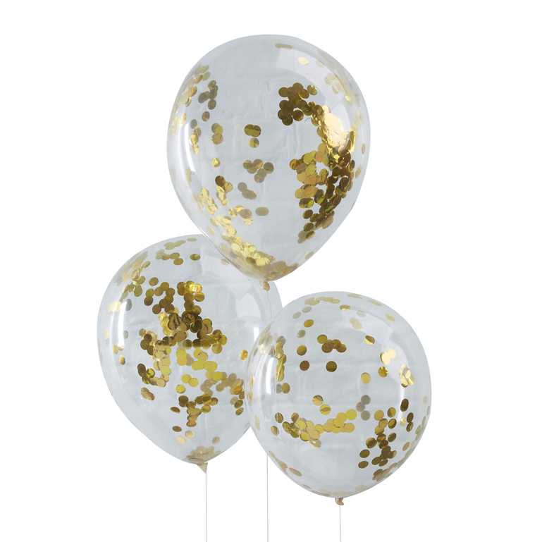 Confetti Ballonnen Goud - 5 stuks - 30 cm