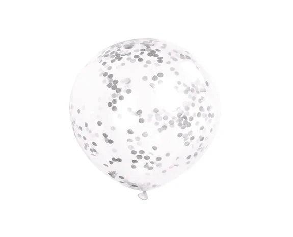 Zilveren Confetti Ballonnen - 6 stuks - 30,5 cm