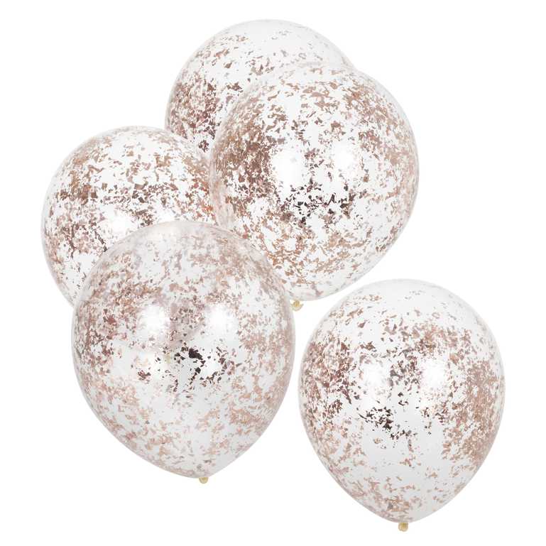 Confetti Ballonnen Rose Goud - Mix It Up - 5 stuks - 30 cm