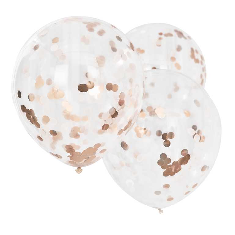 Confetti Ballonnen Rose Goud XL - 3 stuks - 56 cm