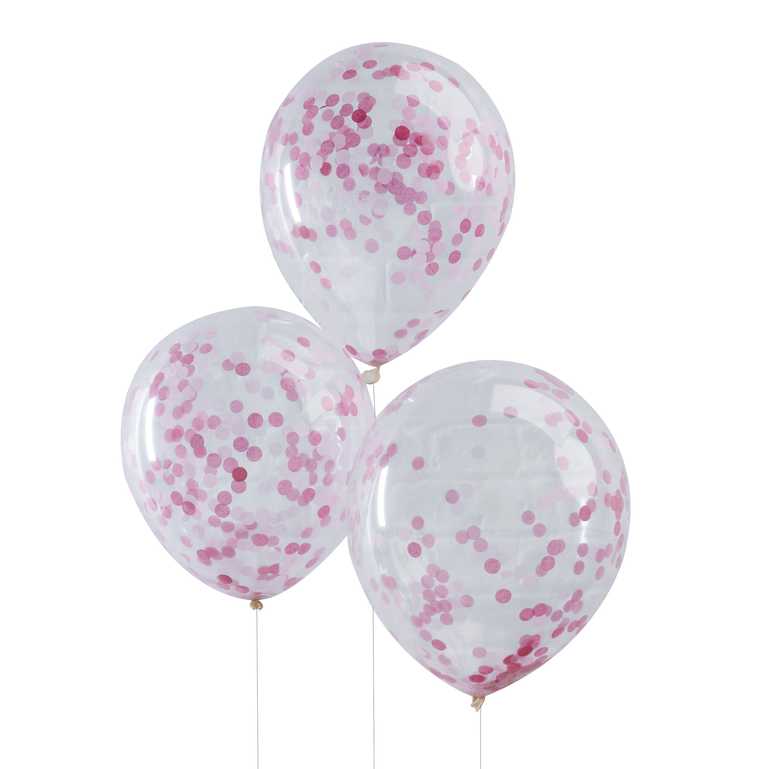 Confetti Ballonnen Roze - 5 stuks - 30 cm