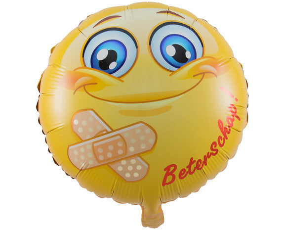 Helium Ballon Smiley Beterschap - Gevuld Met Helium - 45 cm