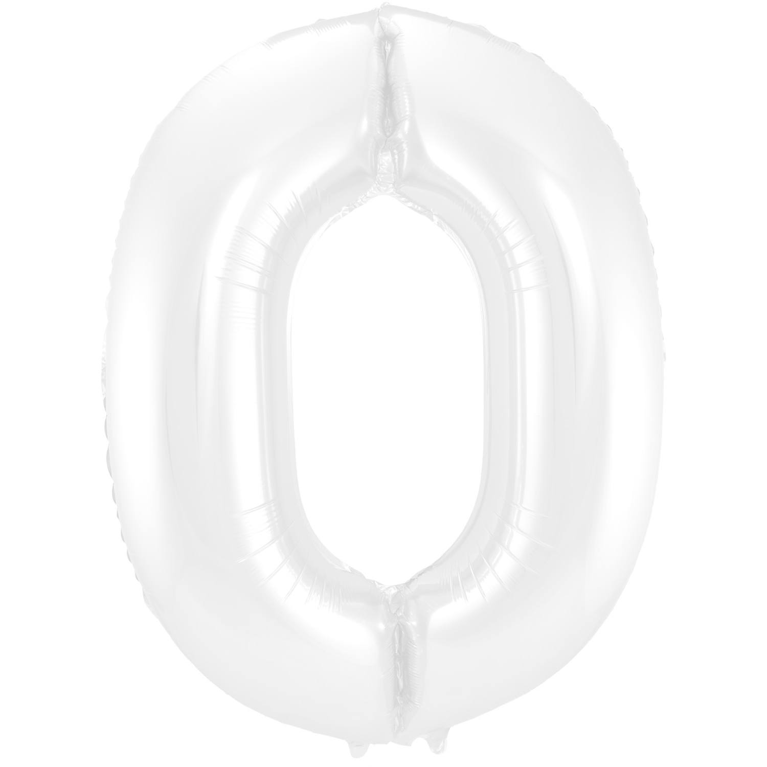 Cijfer Ballon 0 - Wit - 86 cm