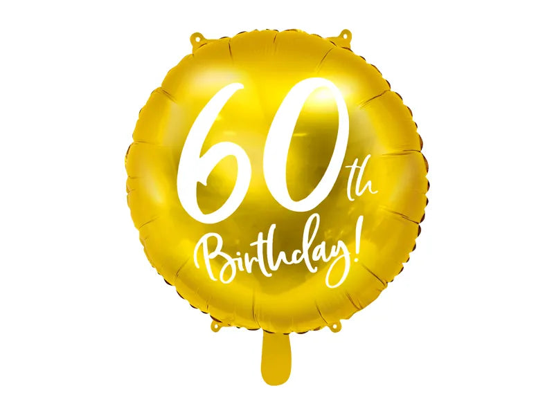 60th Birthday Helium Ballon Goud 45 cm