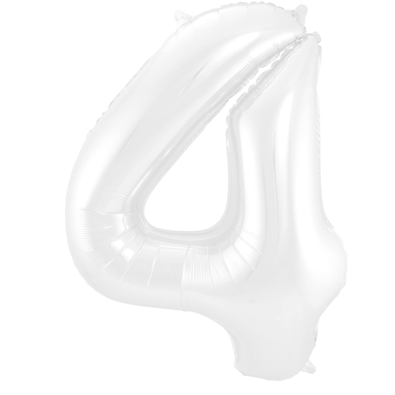 Cijfer Ballon 4 - Wit - 86 cm