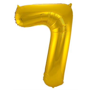 Cijfer Ballon 7 - Goud - 86 cm