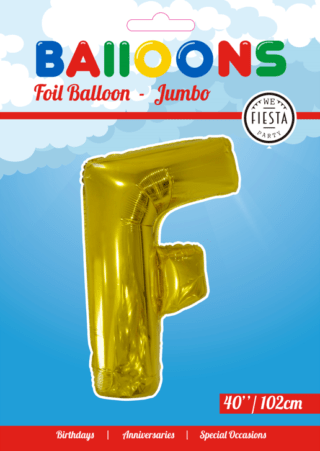 Letter Ballon F Goud 102 cm