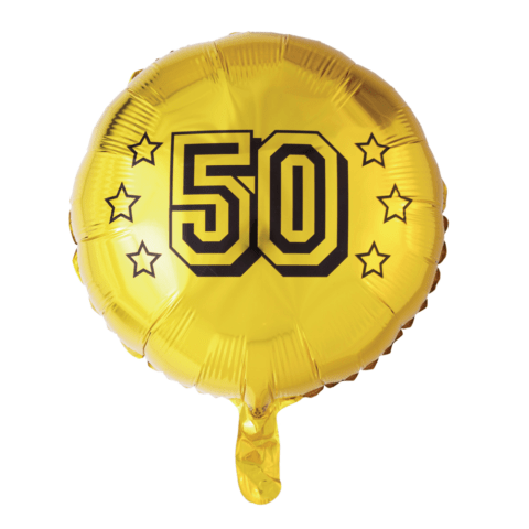 50 Jaar Helium Ballon Goud - Gevuld Met Helium - 45 cm