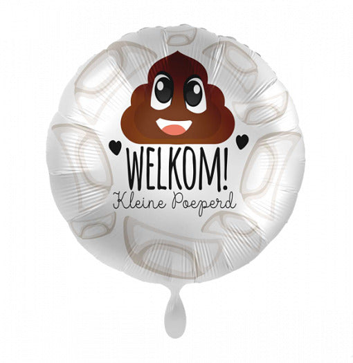 Welkom Kleine Poeperd Helium Ballon - Gevuld Met Helium - 43 cm