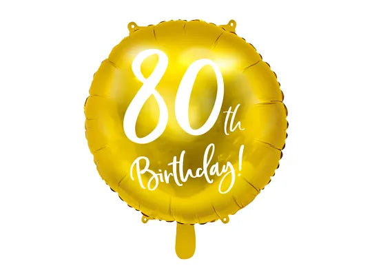 80th Birthday Helium Ballon Goud 45 cm