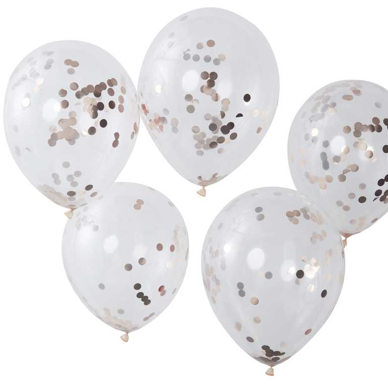 Confetti Ballonnen Rose Goud - 5 stuks - 30 cm