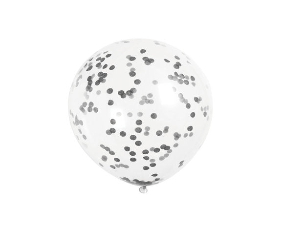 Zwarte Confetti Ballonnen - 6 stuks - 30,5 cm