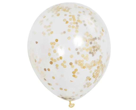 Gouden Confetti Ballonnen - 6 stuks - 30,5 cm