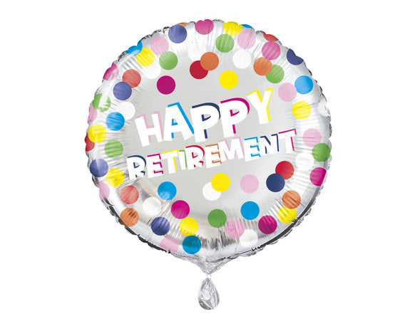 Happy Retirement Helium Ballon Gekleurd - Gevuld Met Helium - 45 cm